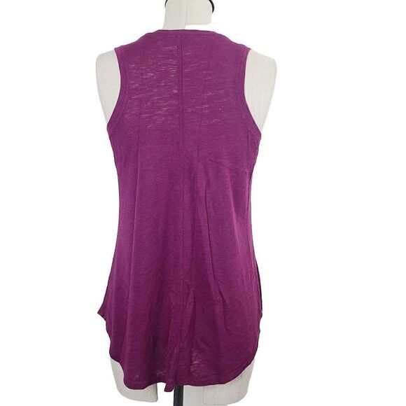 Athleta Tank Top‎ XS Burgundy Purple Knit Sleeveless Oversized Fitness Pullover - Picture 2 of 4